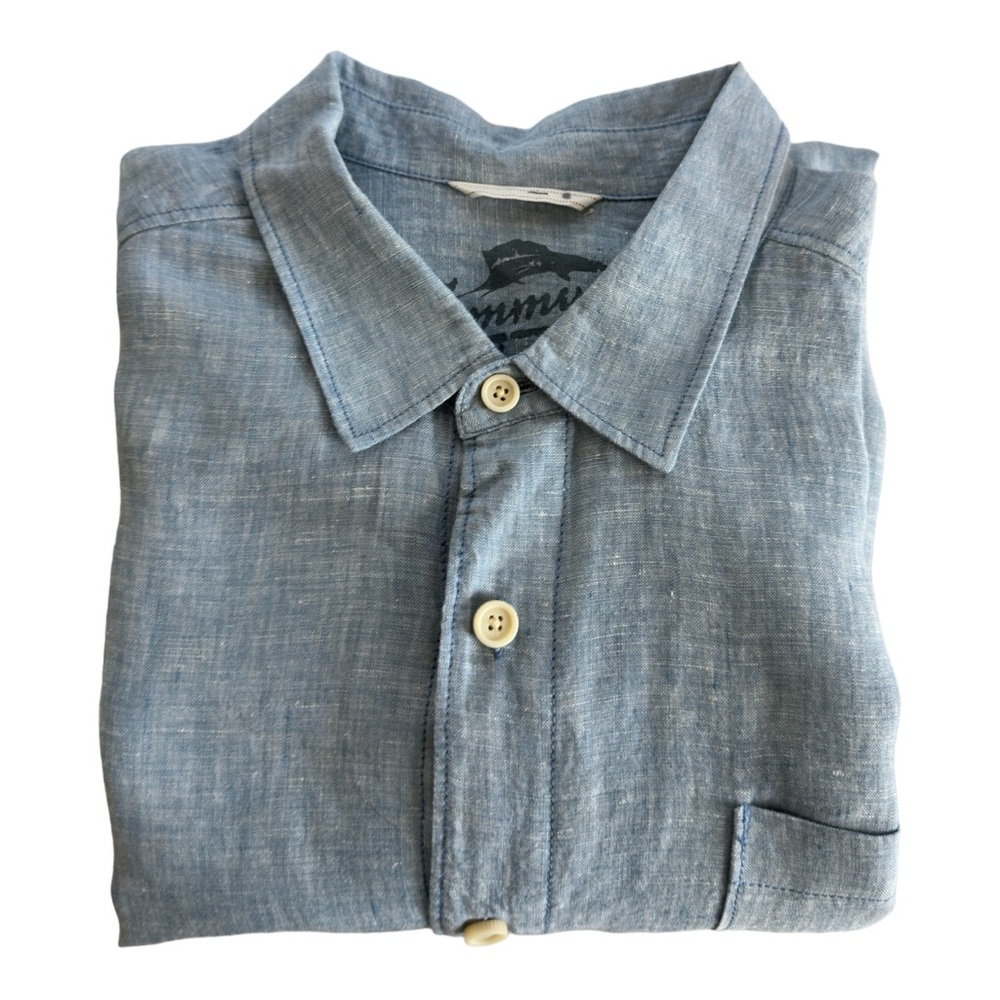Tommy Bahama Men's 100% Linen Long Sleeve Shirt Light Blue Size XL - Picture 6 of 8